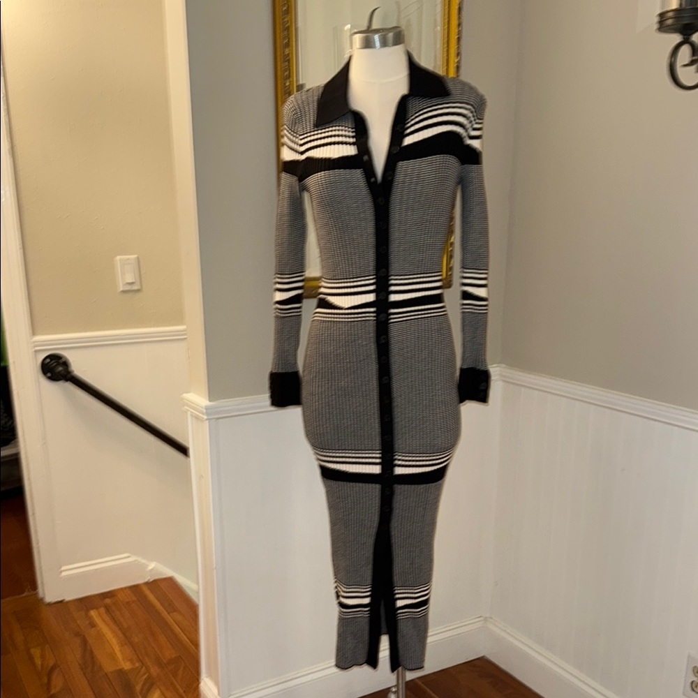 Generation Love Brixton Rib Black and White Striped Dress. NWT. Medium.